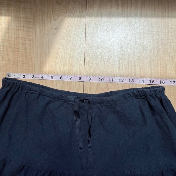 Orvis Women Linen Blend Tiered Midi Skirt Blue Sz L Peasant Cottagecore - Picture 5 of 8